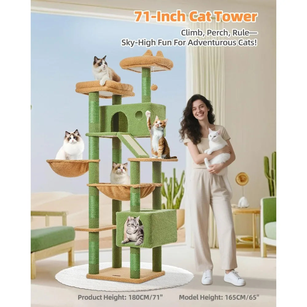 FEICHENG Cactus Cat Tree Indoor Multi Level Cat Condo