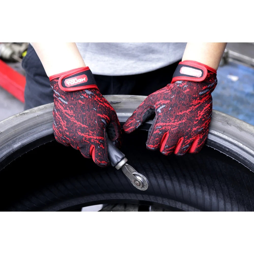 XMSJ Stretch Knit Work Gloves Non Slip Silicone Palm