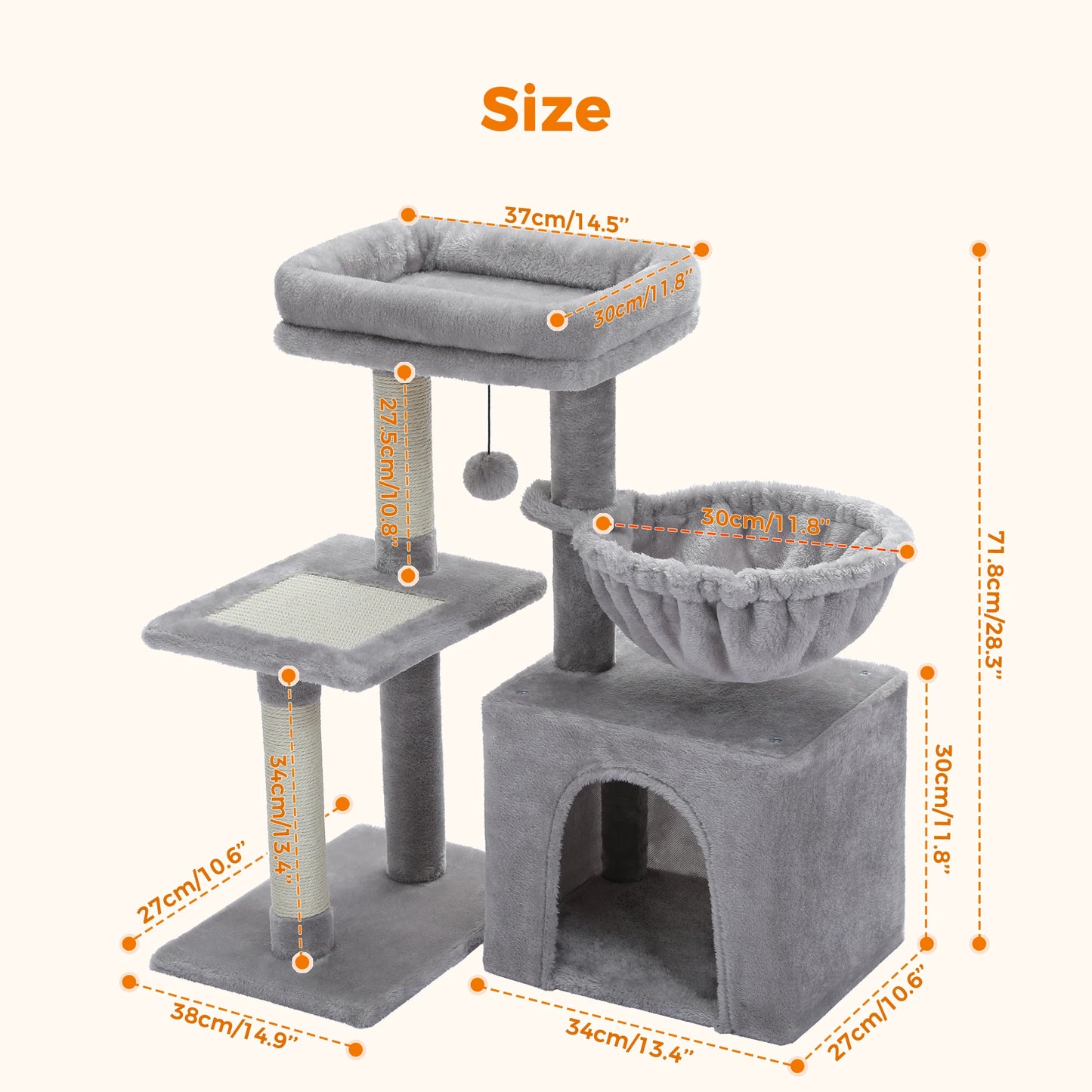 PAWZ Road Cat Tree Indoor 2 Styles Activity Tower Posts