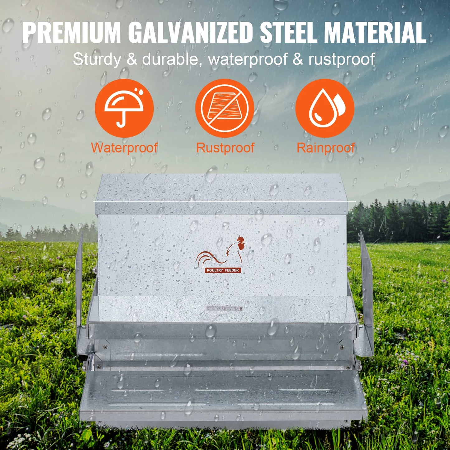 SucceBuy Automatic Chicken Feeder 25 Lbs Capacity Feeds 10 Chickens