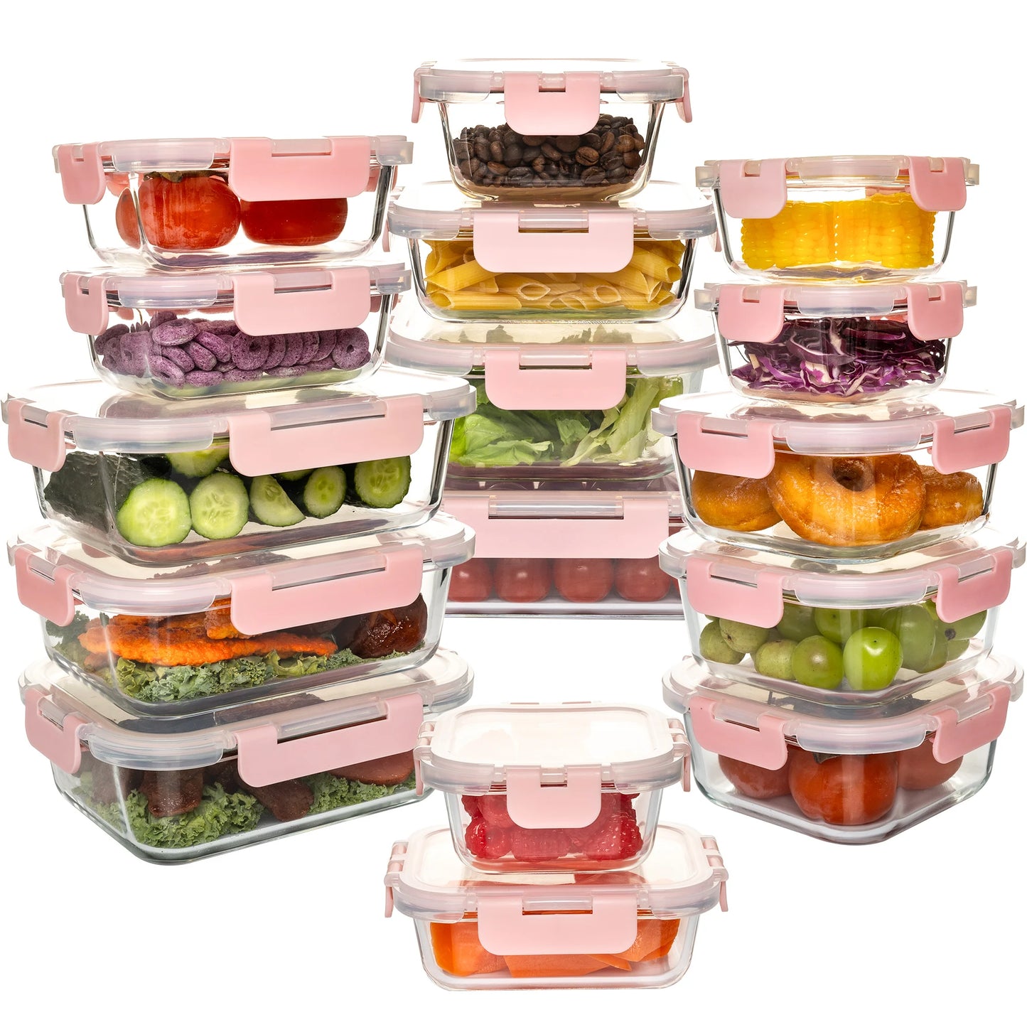 Glass Food Storage Containers 16 Piece Leakproof BPA Free