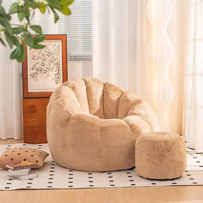 FEICHENG Bean Bag Chair With Ottoman For Indoor Relaxation