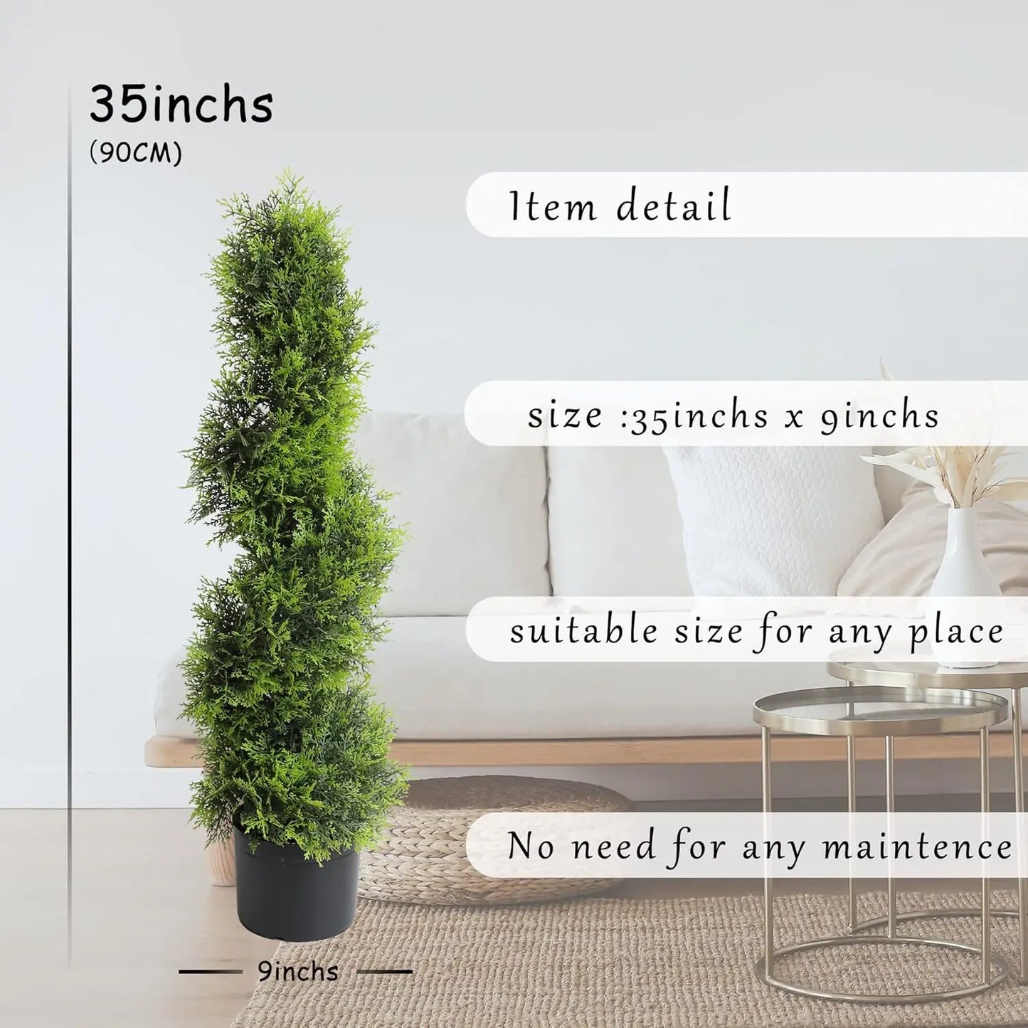 Hign-concerned Spiral Topiary Cypress Tree Two Pack Outdoor