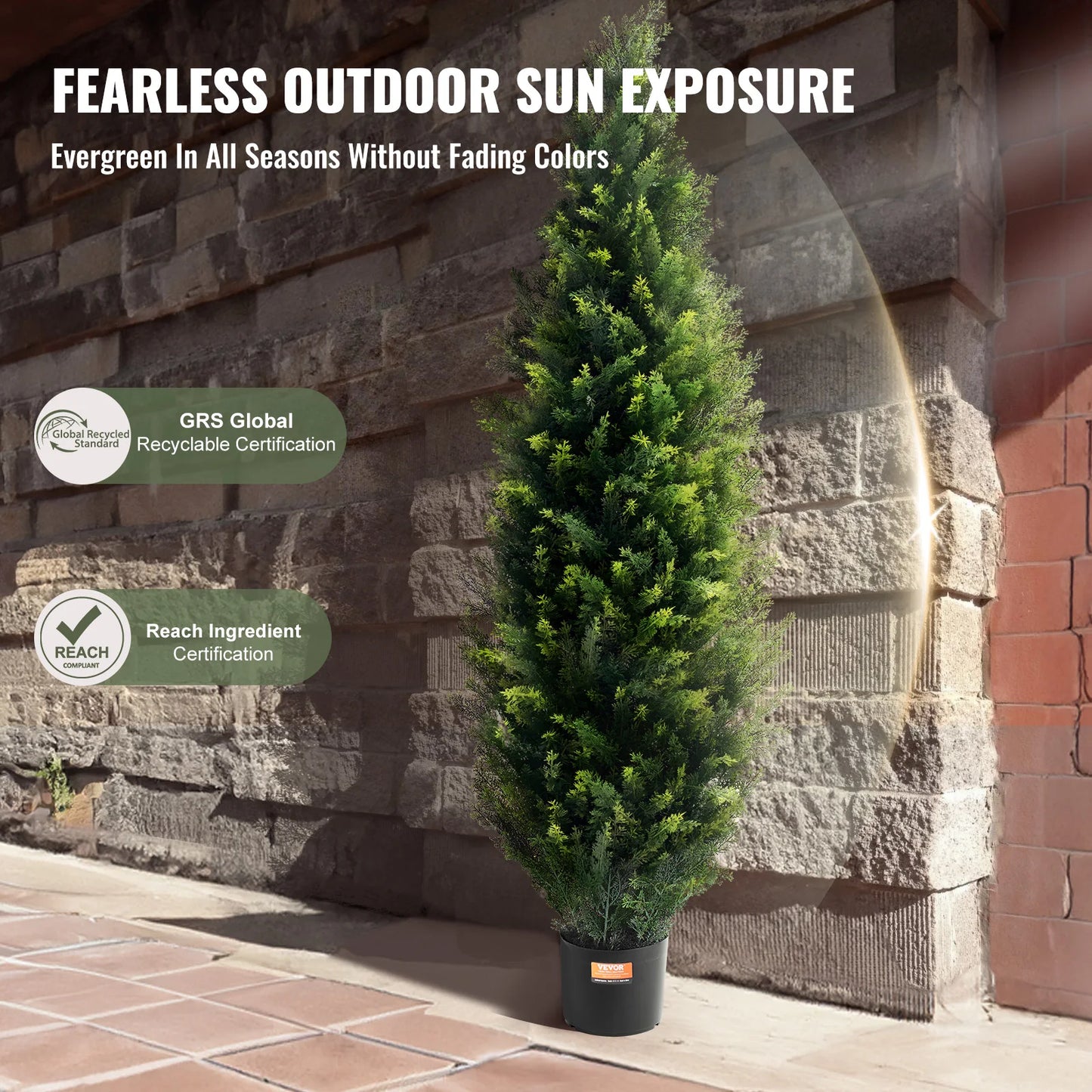 SucceBuy Artificial Cedar Topiary Tree Outdoor Garden Decor