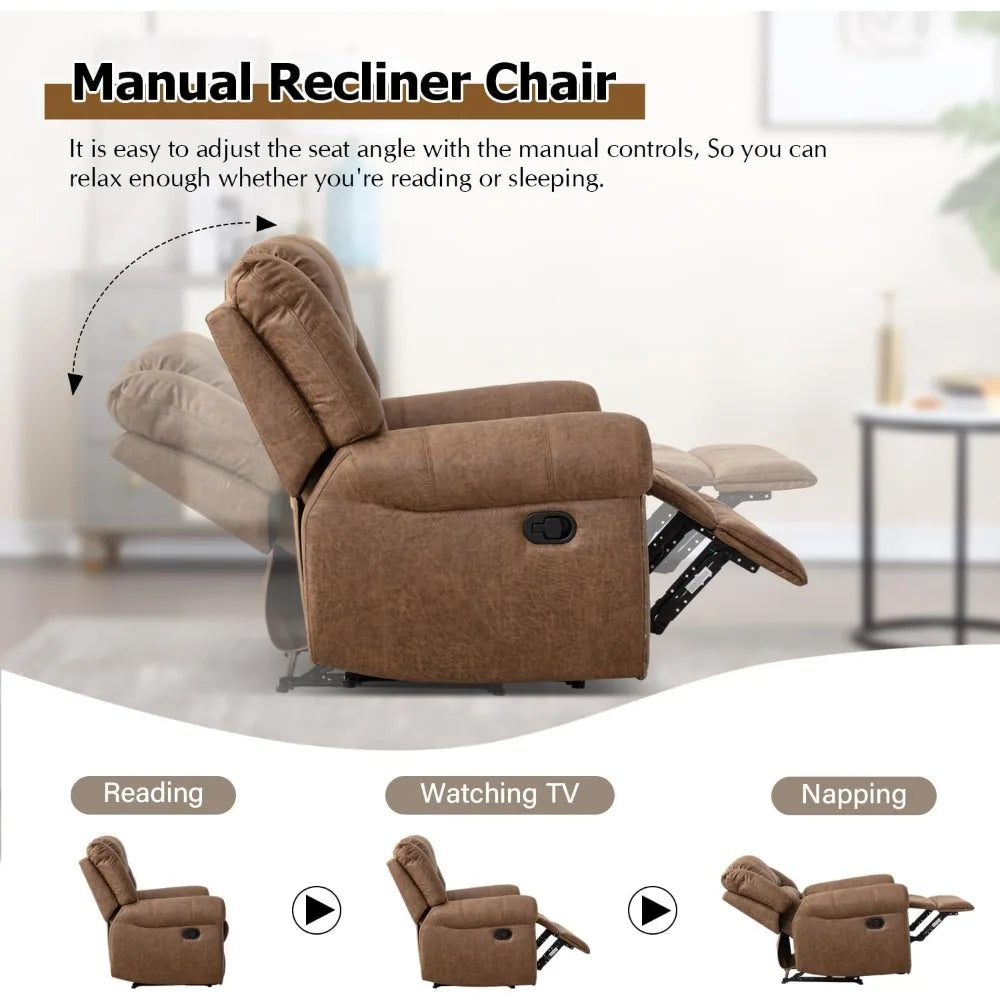 XMSJ Breathable Manual Recliner Chair For Living Room