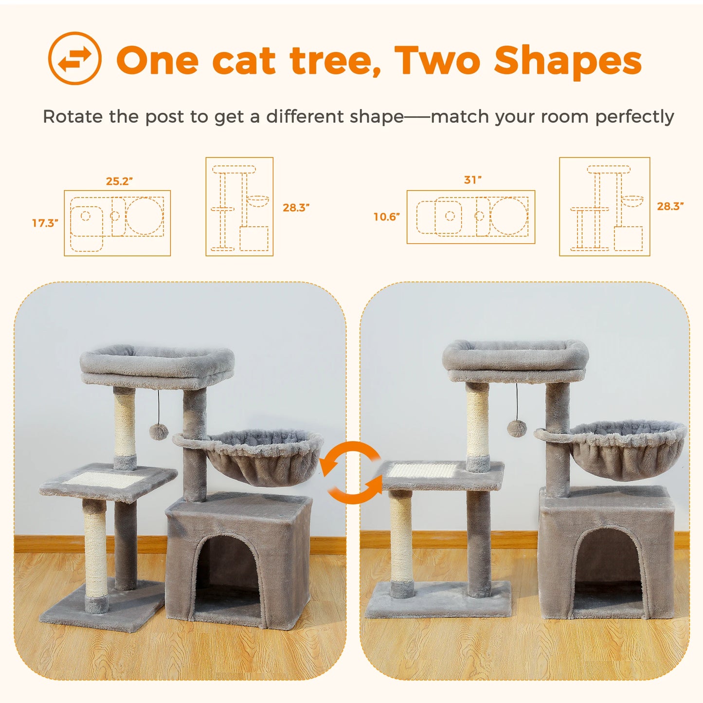 PAWZ Road Cat Tree Indoor 2 Styles Activity Tower Posts