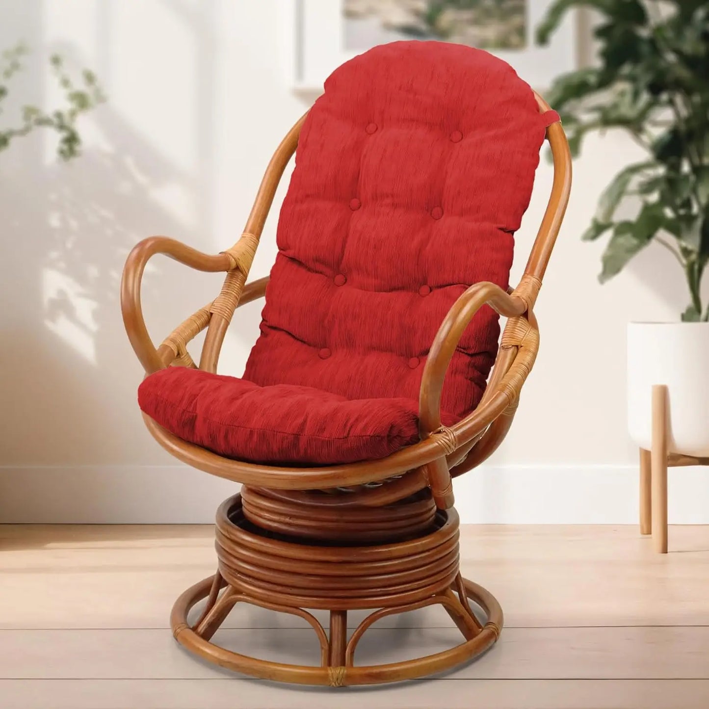 DAFIFY Java Lounge Swivel Rocking Chair Rattan Colonial