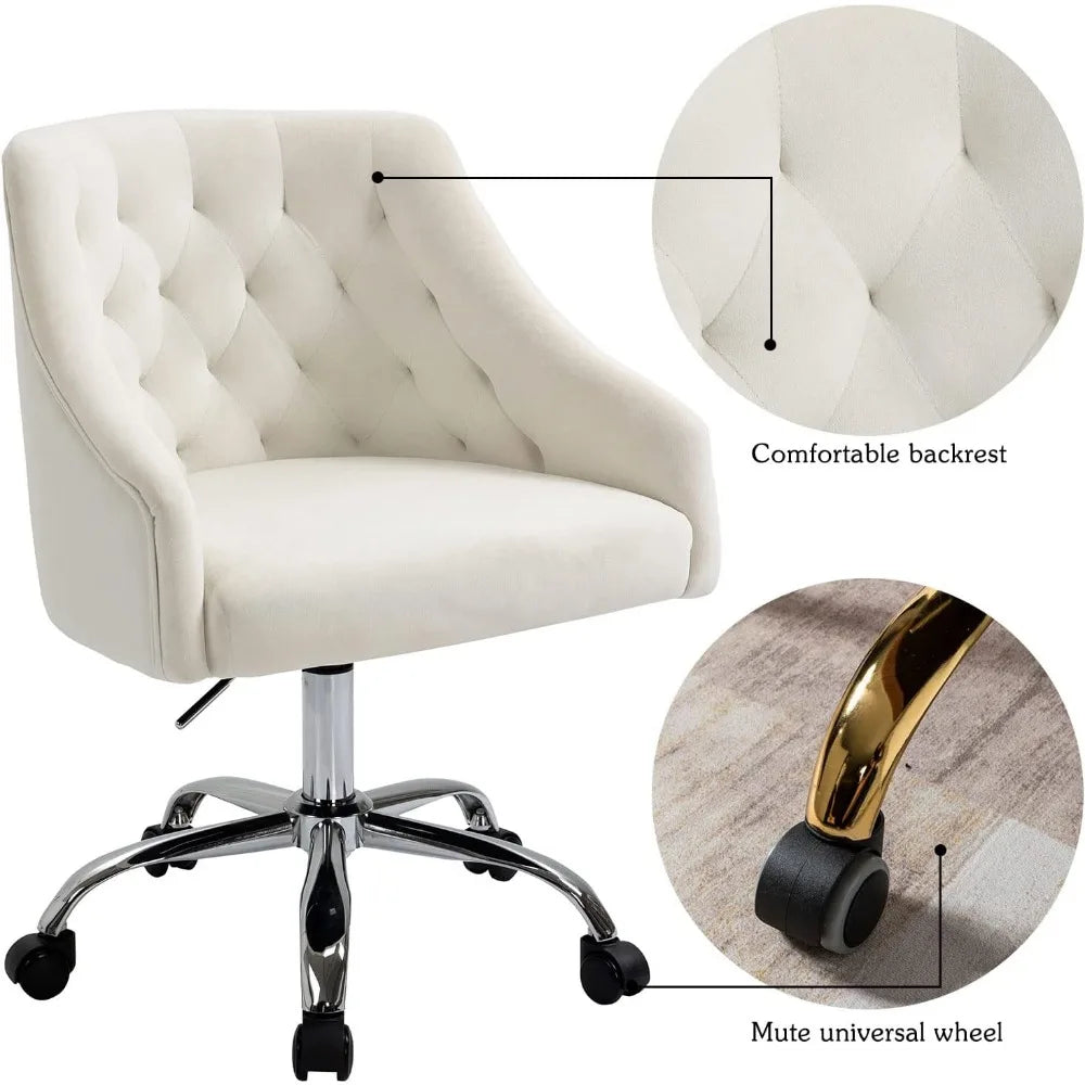 Feicheng Velvet Home Office Desk Chair Height Adjustable