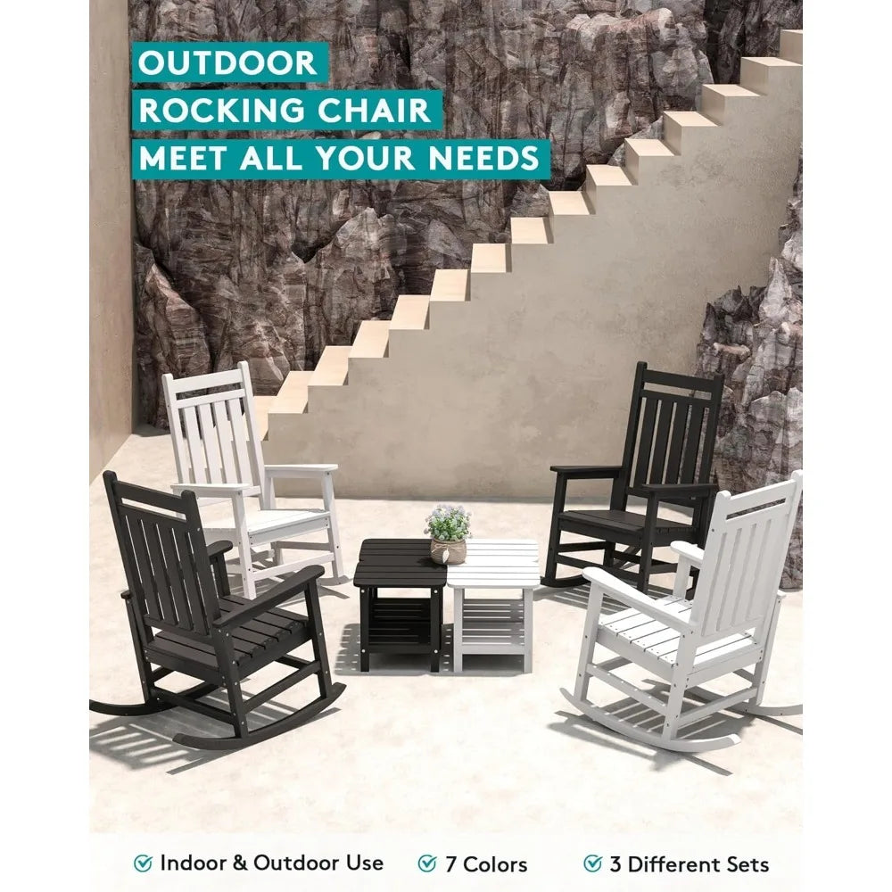 Angduo Outdoor Rocking Chair HDPE All Weather Porch Rocker