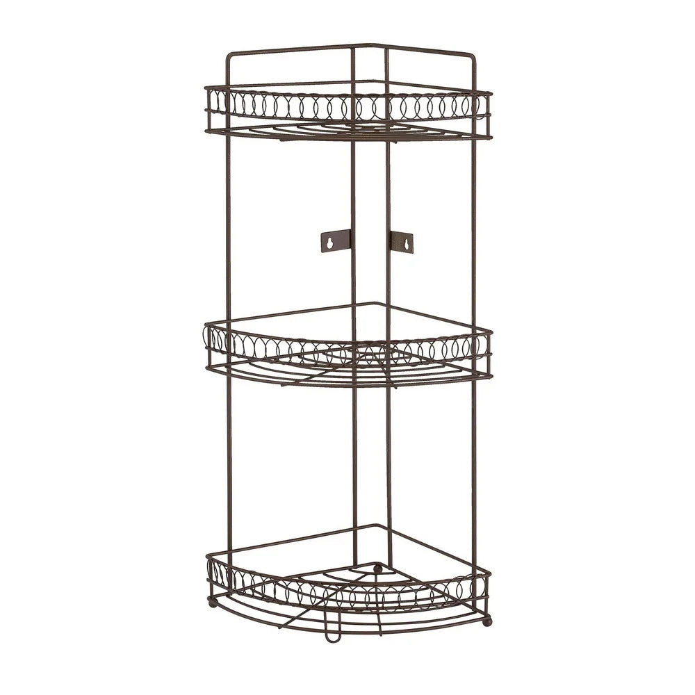 Three Tier Corner Shower Shelf Rust Resistant Metal Caddy
