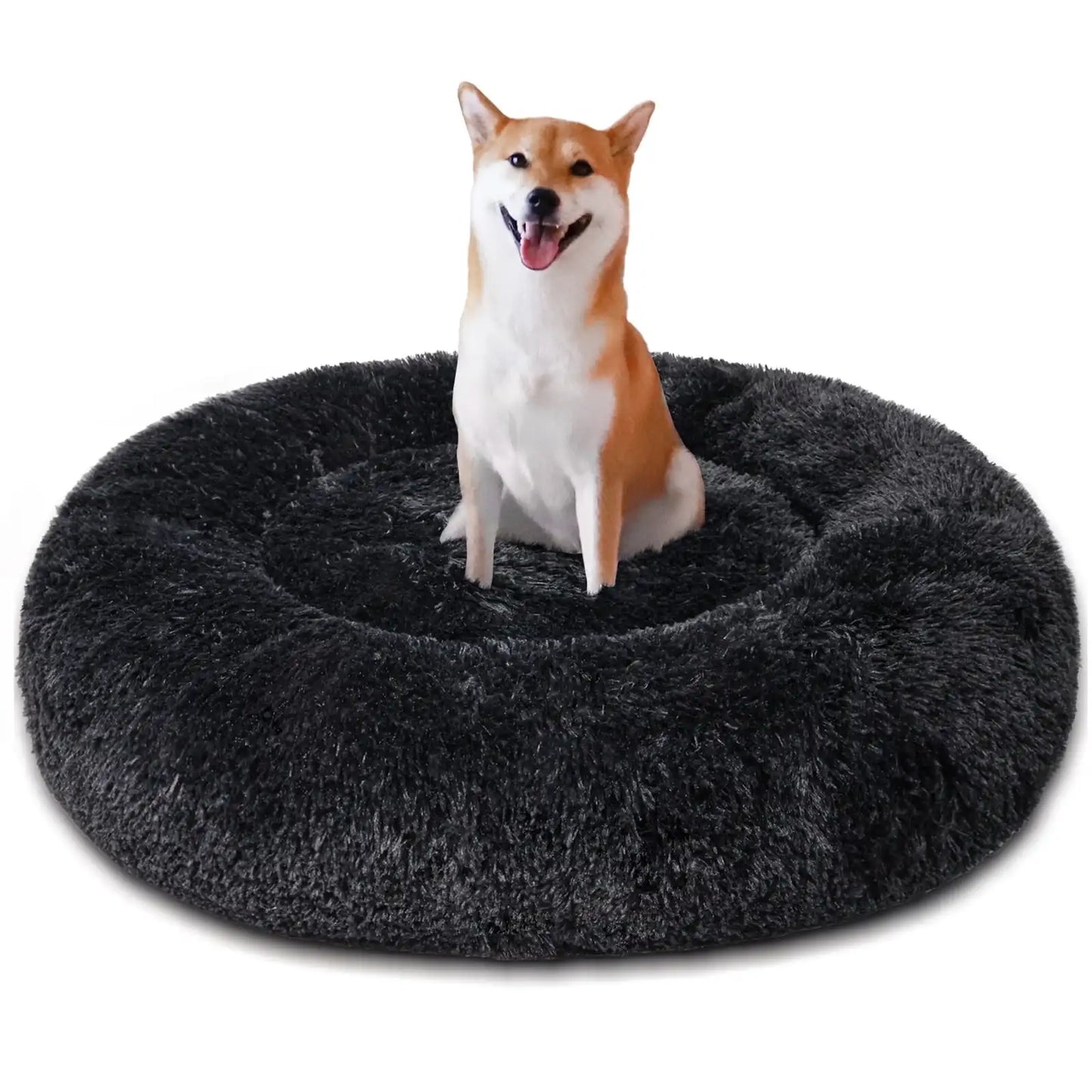 XMSJ Calming Donut Pet Bed Anti Anxiety Soft Cozy Plush