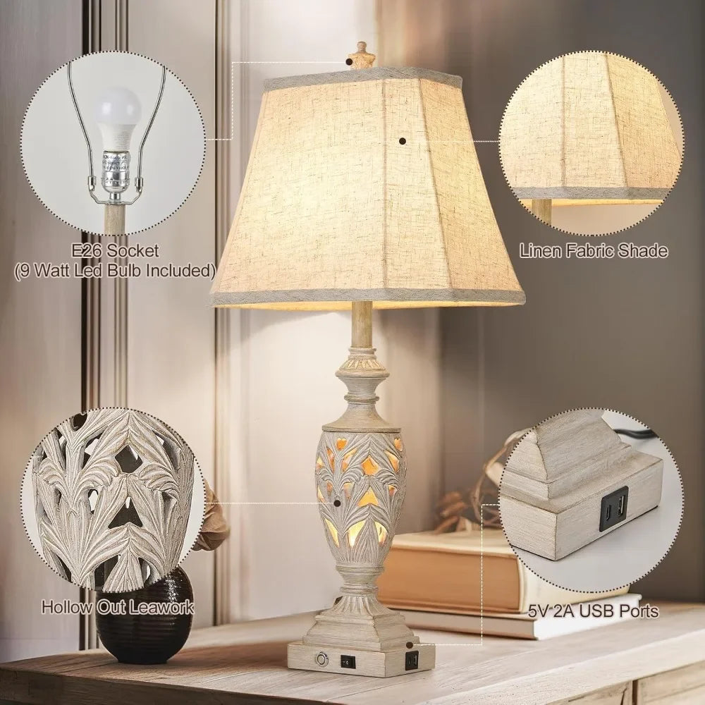 XMSJ Customizable Touch Control Traditional Table Lamps