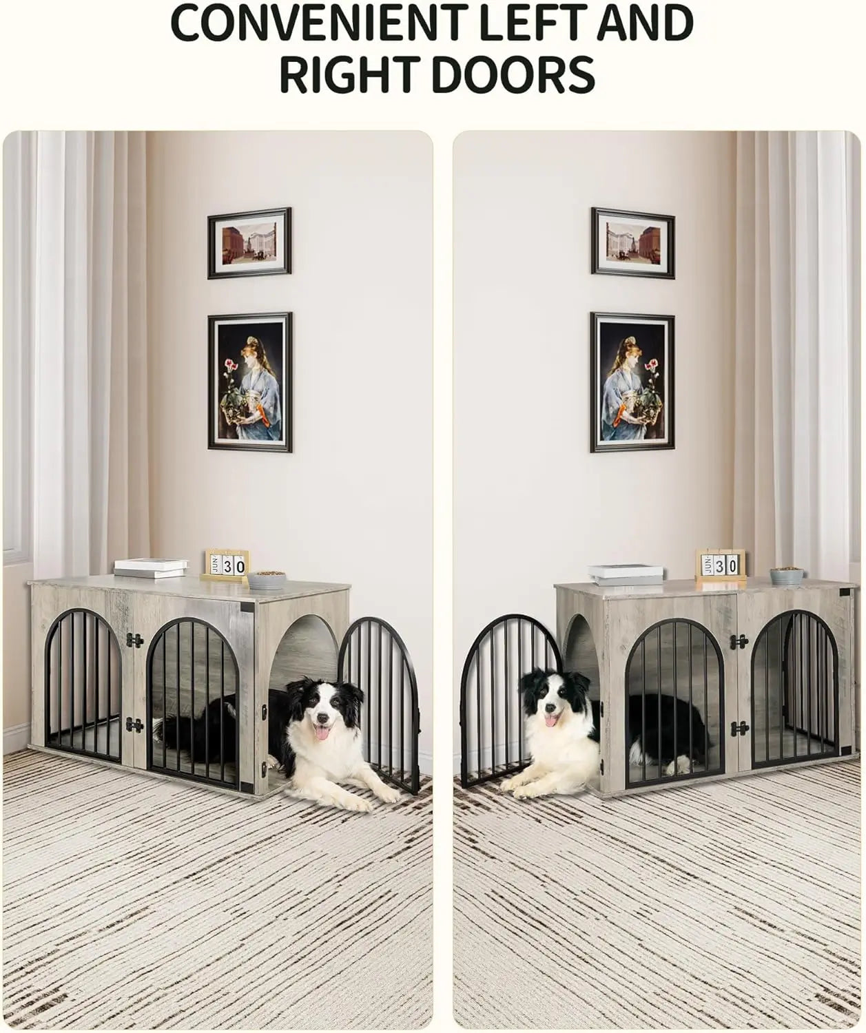 CN Sichuan Wooden Dog Crate TV Stand Kennel Anti Chew