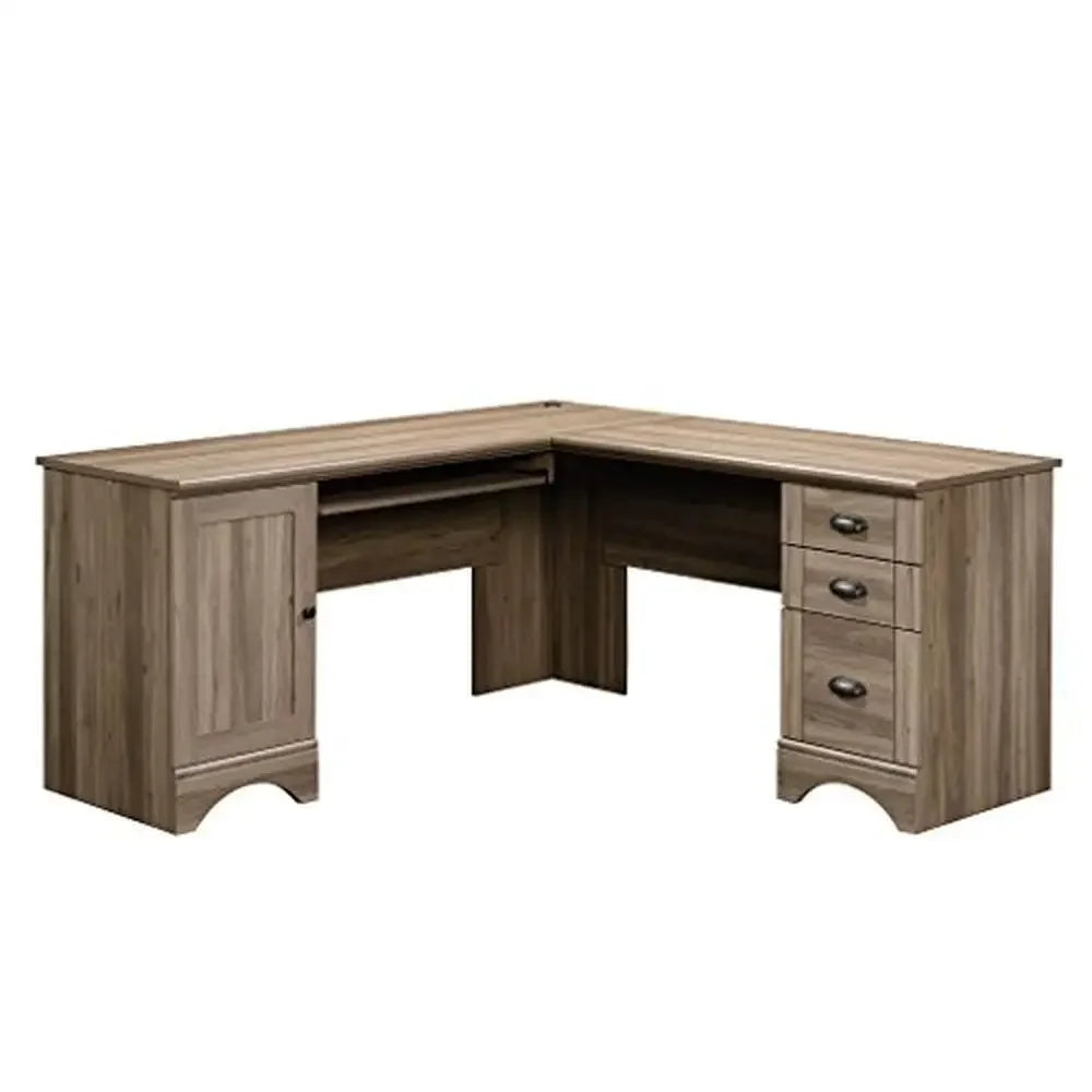 DUTRIEUX Corner L Shaped Computer Desk With Keyboard Tray