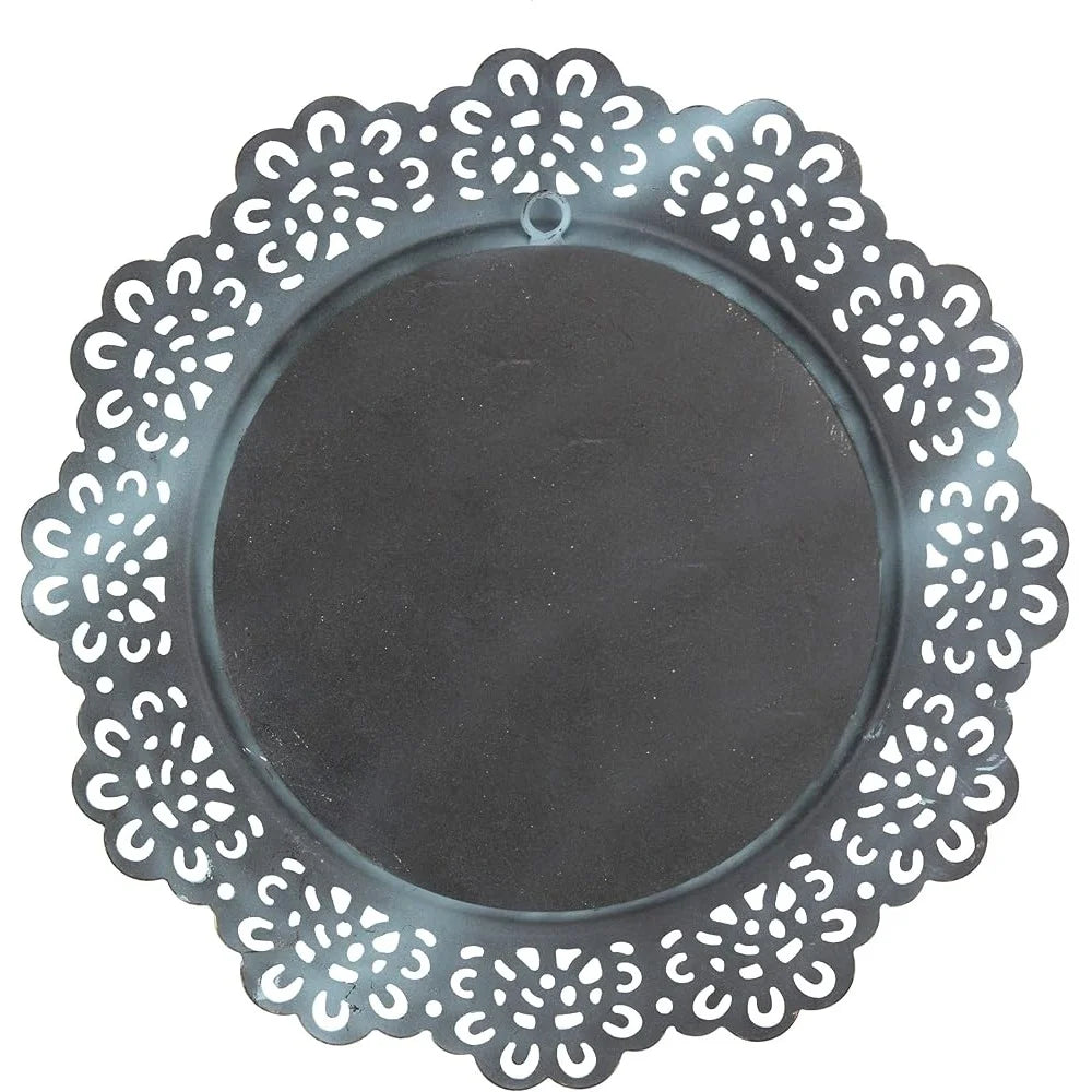 XMSJ Round Metal Lace Wall Mirror Beveled Glass Decor