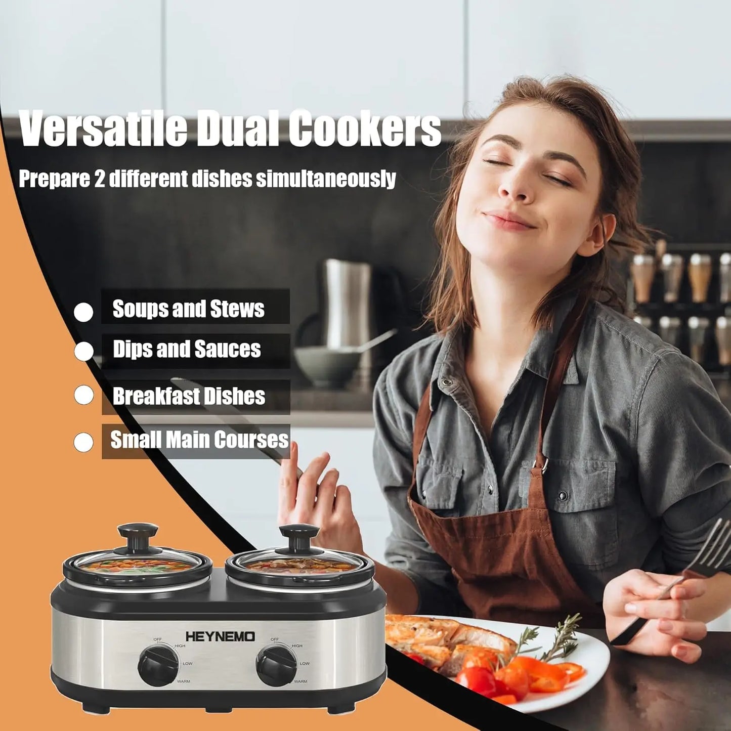 Iosn Double Slow Cooker Buffet Servers And Warmers Dual Pot