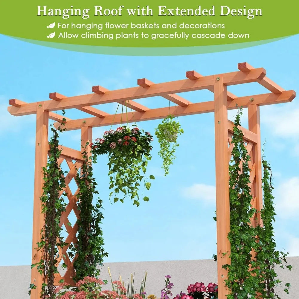 HAPPYGRILL Raised Garden Bed With Trellis And Planter Box
