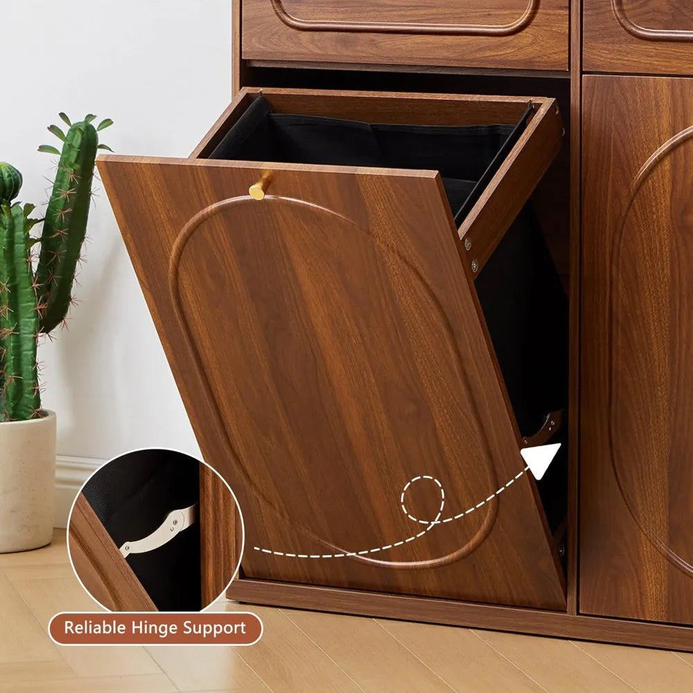 Double Tilt Out Trash Can Cabinet Wood Kitchen Drawer