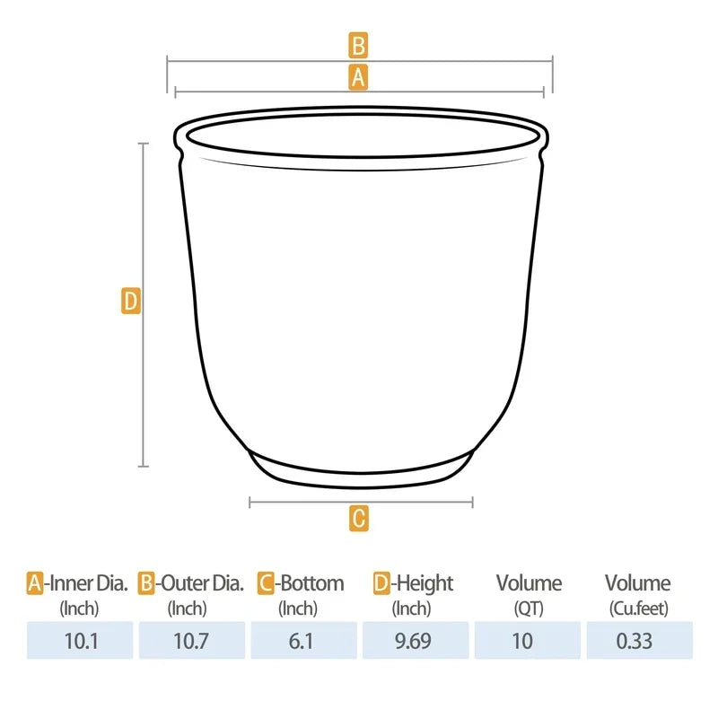 Recycled Plastic Round Planter With Drainage Holes For Outdoor Use