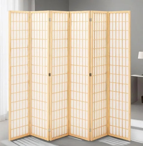 HiMISSH Folding Wood Room Divider Carved Privacy Screen For Home