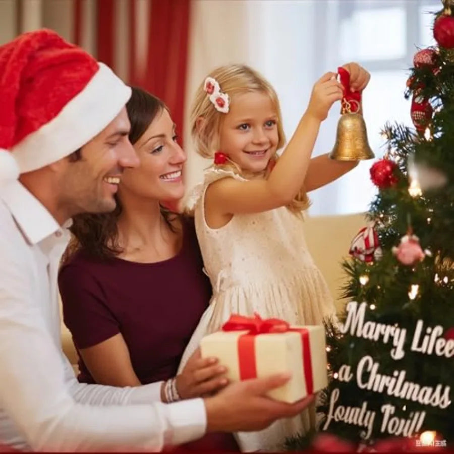 Vintage Christmas Gold Cow Bells Set Of 4 Hanging Brass Bells With Jute Rope Decor