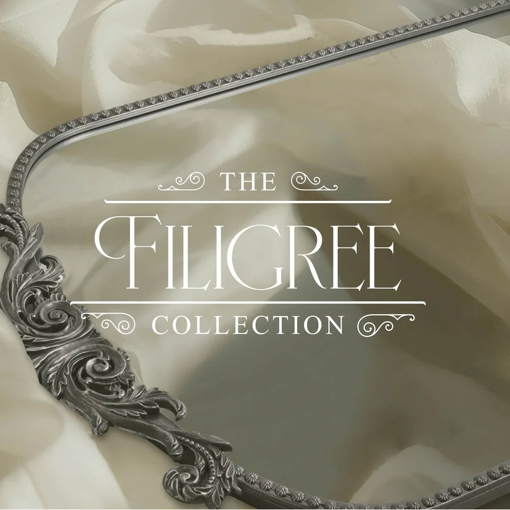 DUTRIEUX Elegant Filigree Arch Metal Wall Mirror Decor