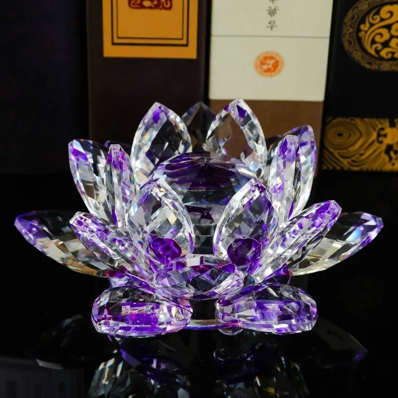 Hign-concerned Crystal Lotus Tealight Candle Holders Glass
