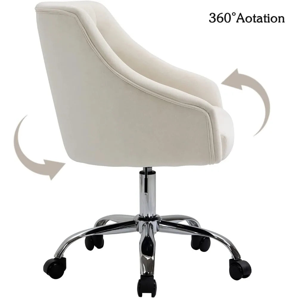 Feicheng Velvet Home Office Desk Chair Height Adjustable