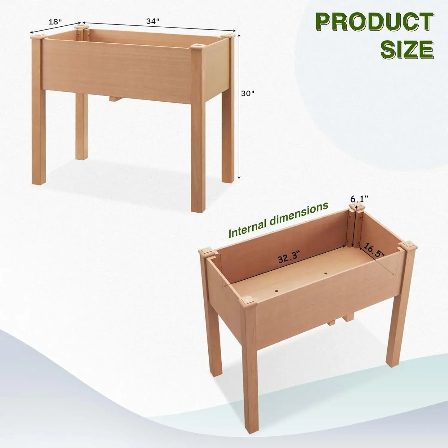 Hign-concerned Raised Garden Bed With Legs Planter Box