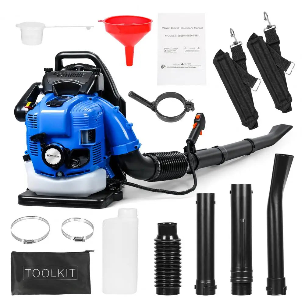 Gas Powered Backpack Leaf Blower 75.6CC For Lawn Care