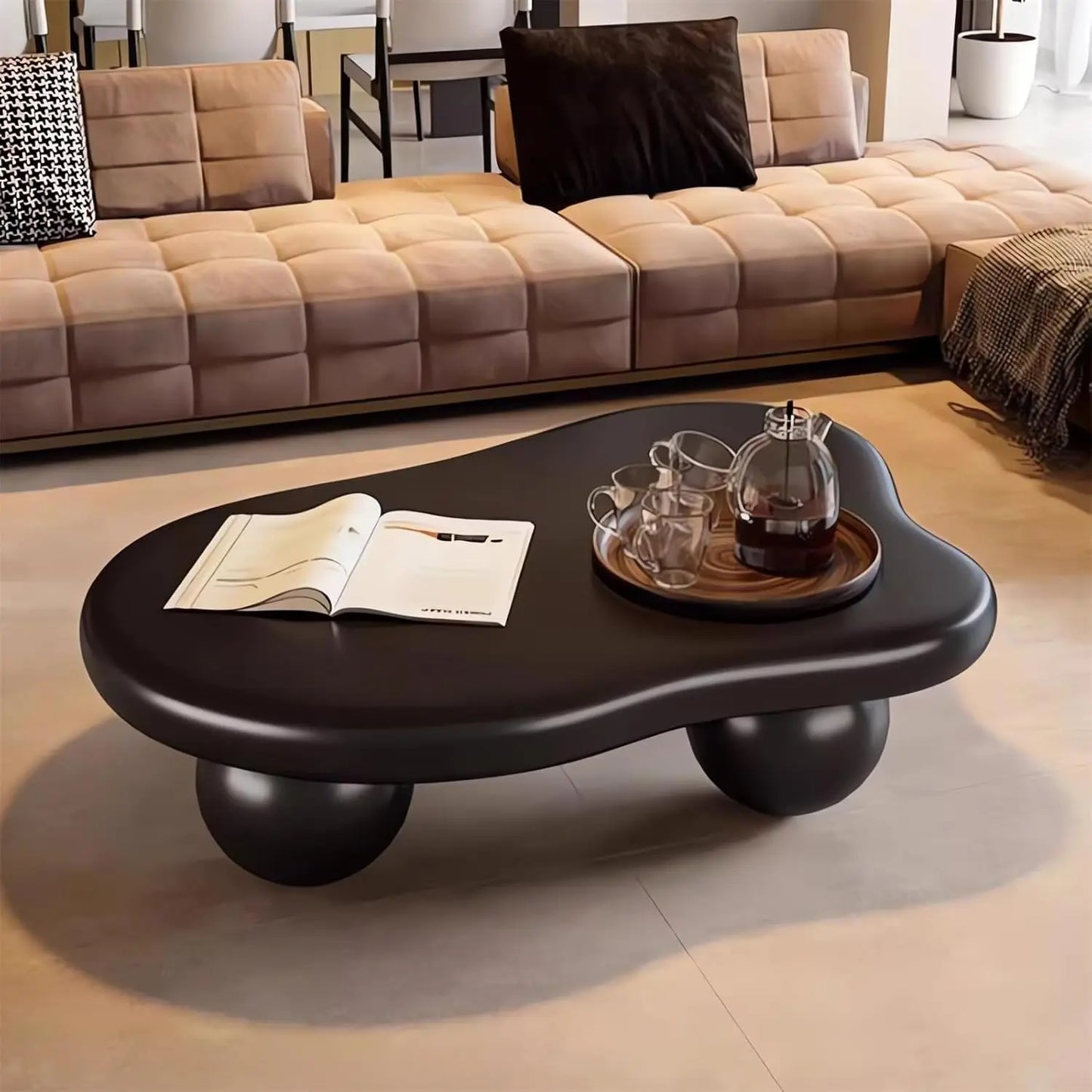 GUANGBAI Cloud Coffee Table Modern Living Room Easy Assembly