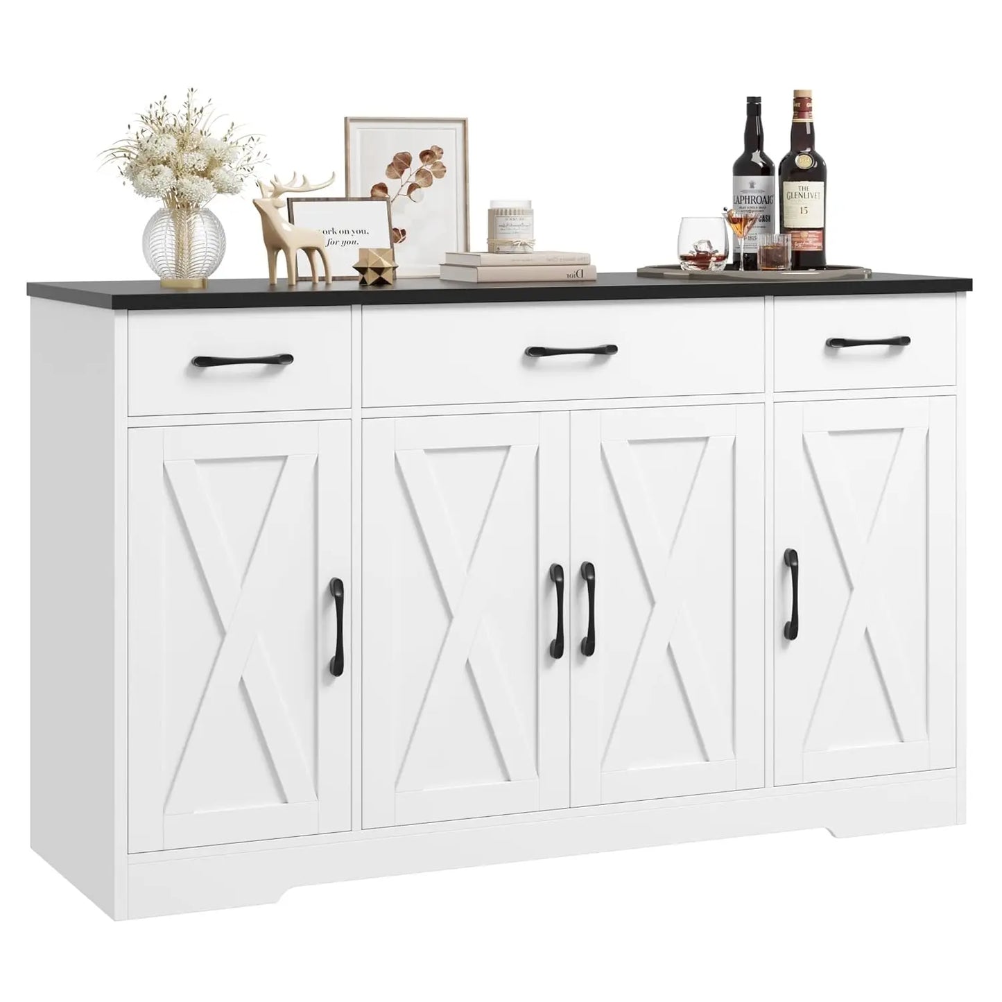 Buffet Cabinet Drawers Sideboard Storage Modern Farmhouse