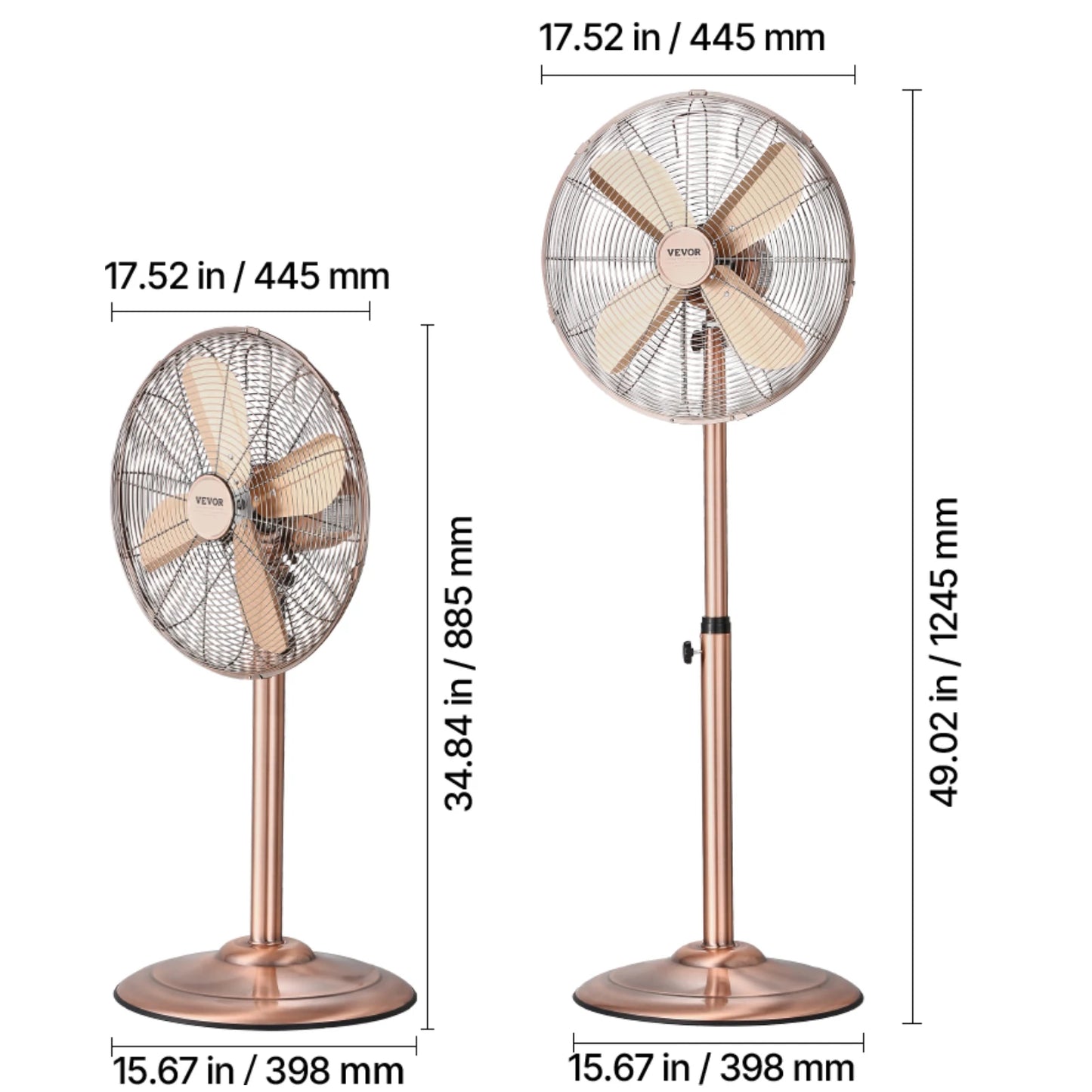 SucceBuy Pedestal Fan 3 Speed Oscillating Standing