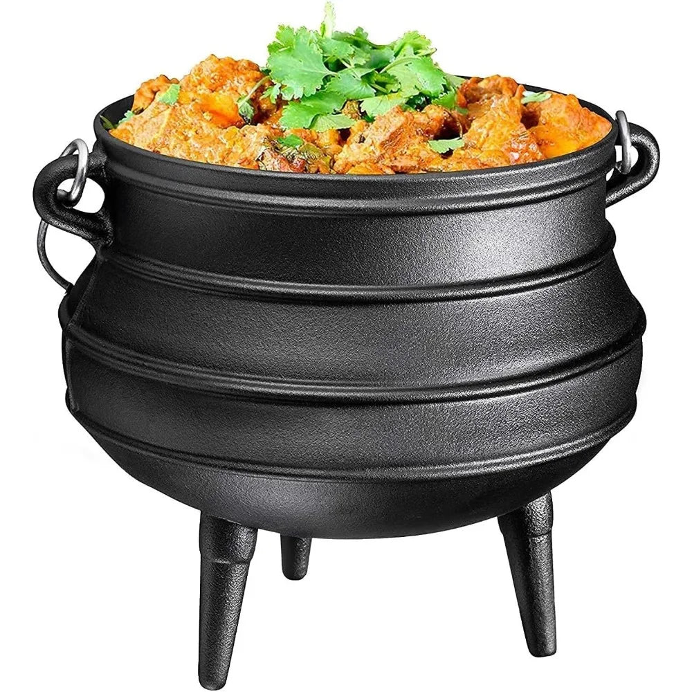 Hignconcerned Cast Iron Cauldron Potjie With Lid Three Legs