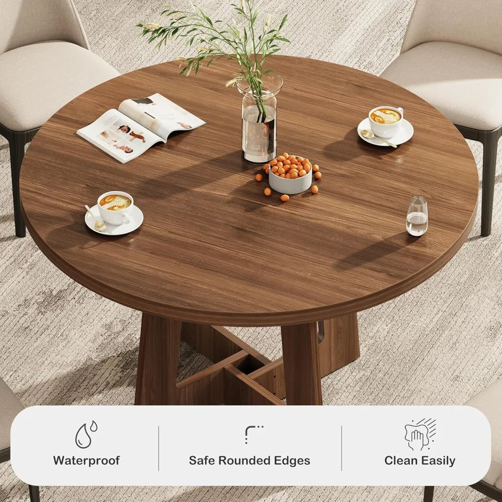 Color Round Dining Table For 4 Farmhouse Kitchen Wooden