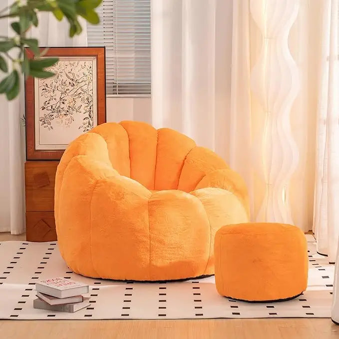 FEICHENG Bean Bag Chair With Ottoman For Indoor Relaxation