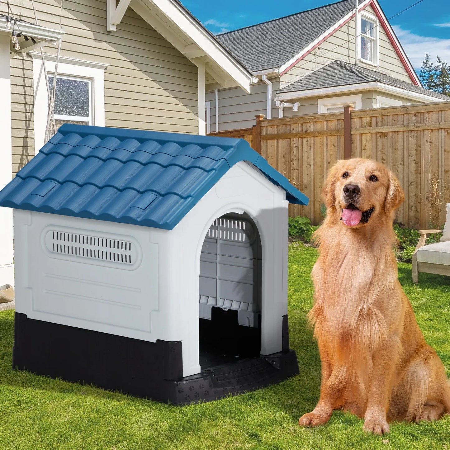Guangdong Plastic Dog House With Raised Floor Insulated