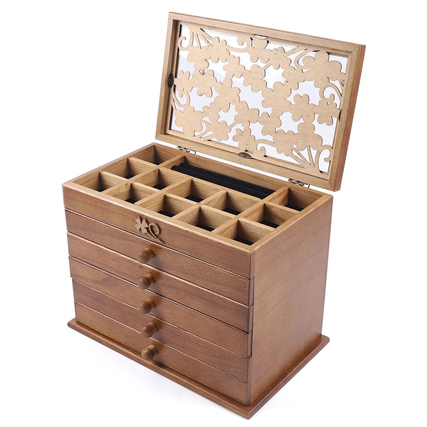 Sichuan Wooden Six Layer Jewelry Storage Box With Lid