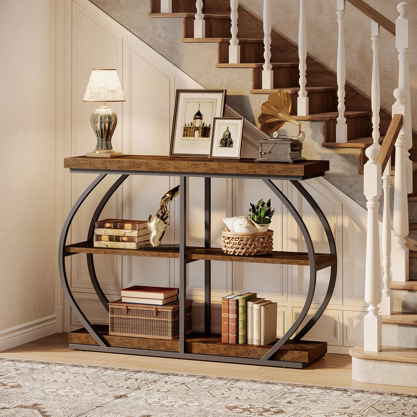 Tribesigns Industrial Console Table With Arched Frame