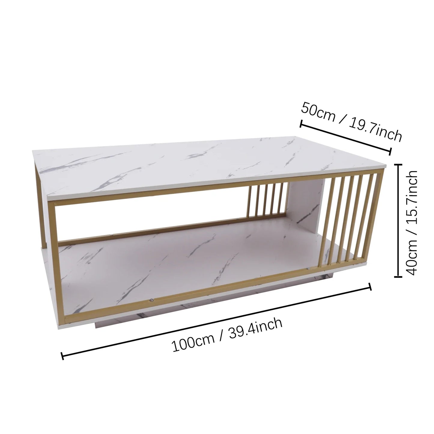 General Use Modern High Gloss Marble Veneer Coffee Table