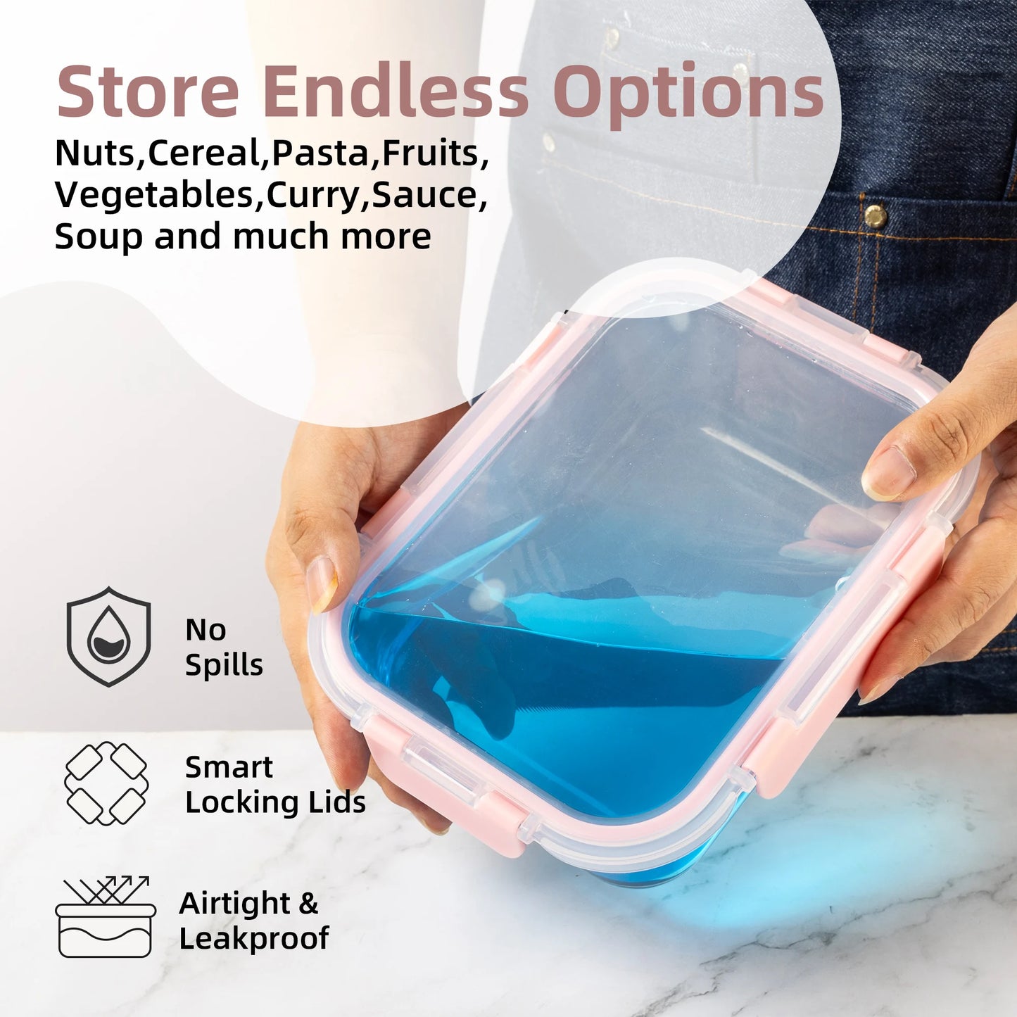 Glass Food Storage Containers 16 Piece Leakproof BPA Free