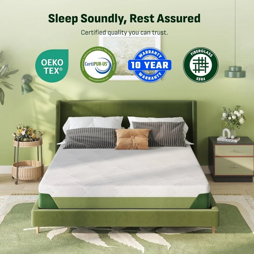 ZHUOTING Adjustable Bed Frame With Memory Foam Mattress And Incline