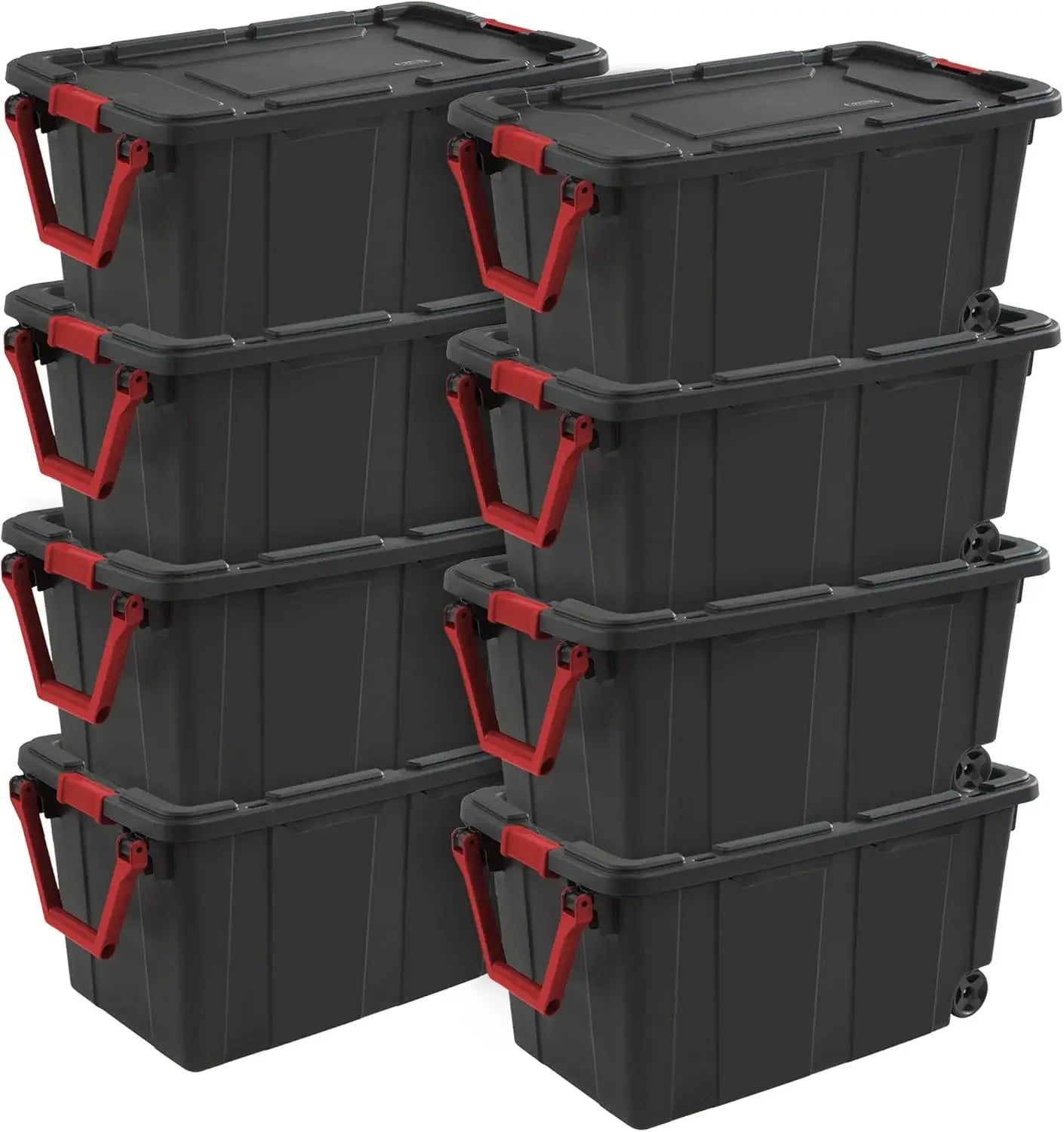 Industrial Wheeled Stackable Storage Totes With Lids