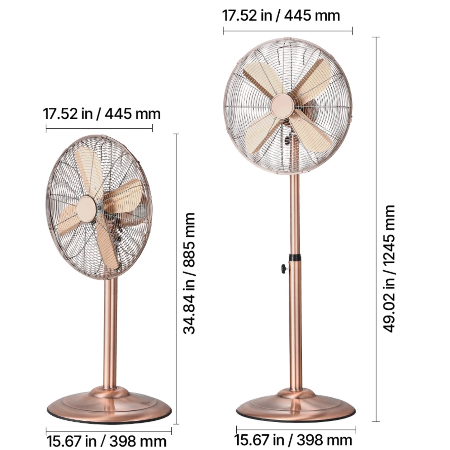 SucceBuy IndustrialGrade Pedestal Fan Height Adjustable Standing Oscillating Three Speed