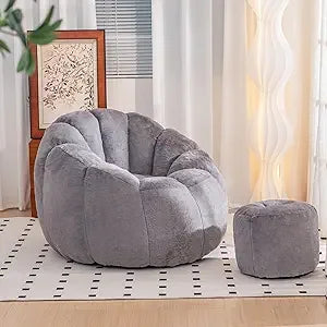 FEICHENG Bean Bag Chair With Ottoman For Indoor Relaxation