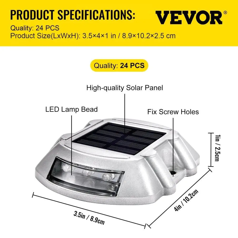 Solar Driveway Lights 24 Pack Waterproof Wireless Garden