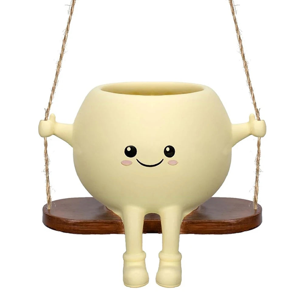 APWIKOGER Creative Rocking Chair Face Planter Pot For Succulents