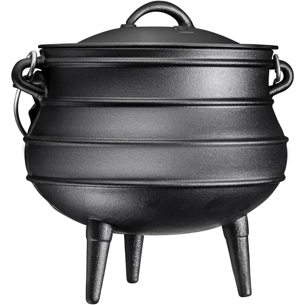Hignconcerned Cast Iron Cauldron Potjie With Lid Three Legs