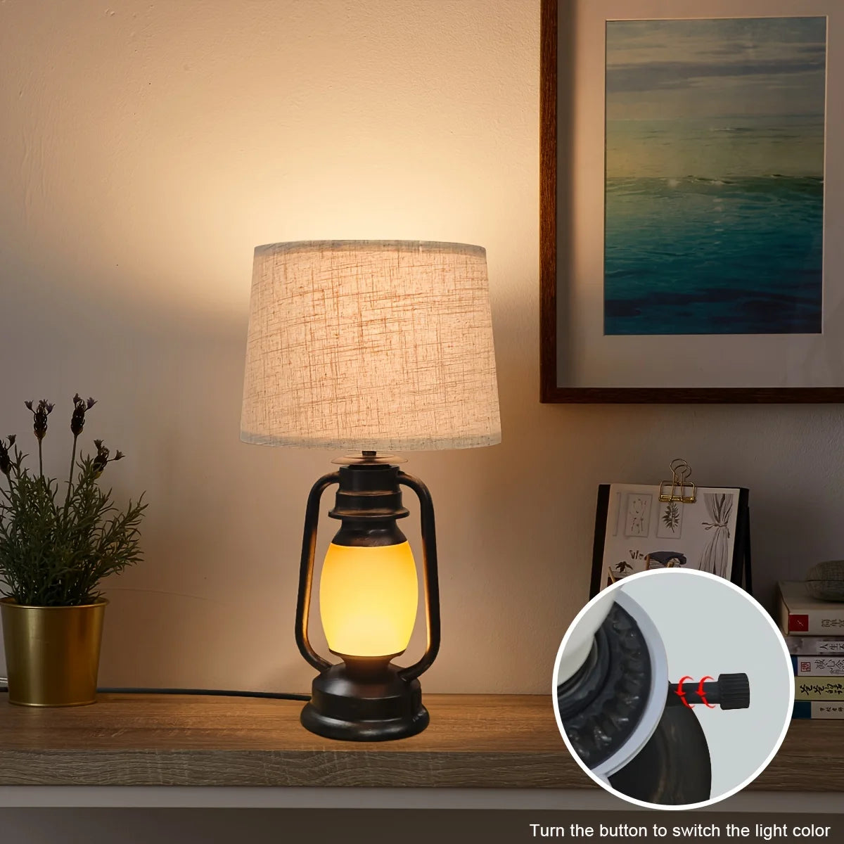AUKYGGUS Living Room Table Lamp With 2 USB Ports And Sockets