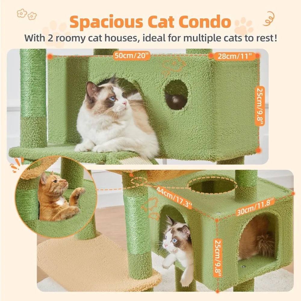 FEICHENG Cactus Cat Tree Indoor Multi Level Cat Condo